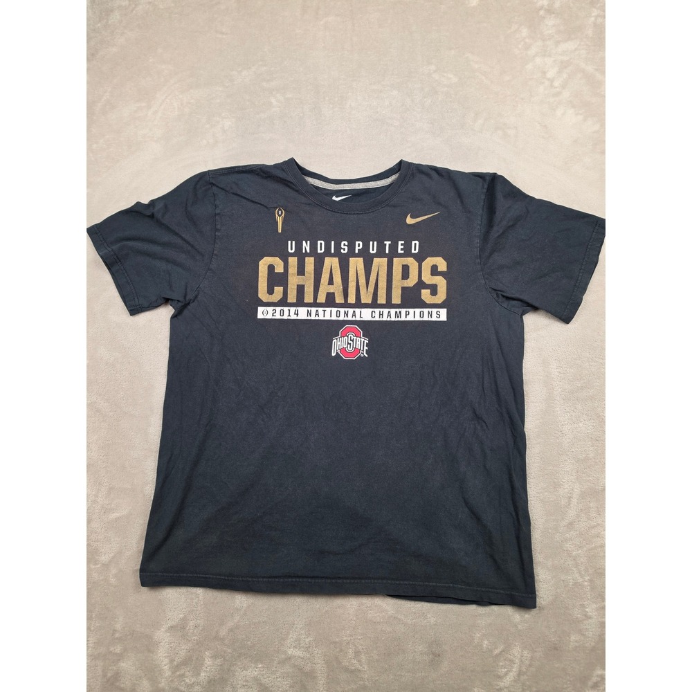 Nike T-Shirt Mens XL Black Ohio State 2014 Undisputed National Champs Regular